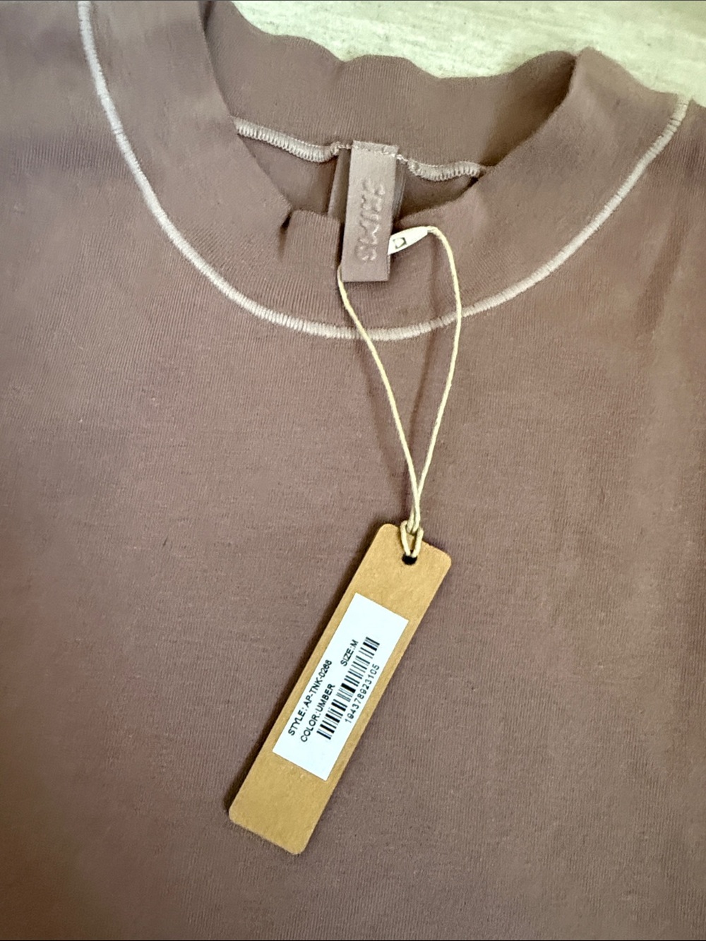 SKIMS Sleeveless Mock Neck Tank in Dusty Mauve - Picture 2 of 3